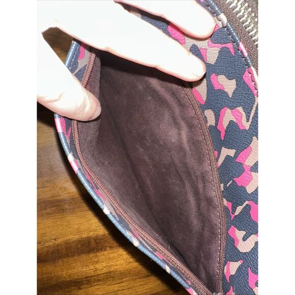 Fossil Black Pink And Tan Clutch Crossbody Handbag Leather 11x7 Inch - Picture 15 of 16